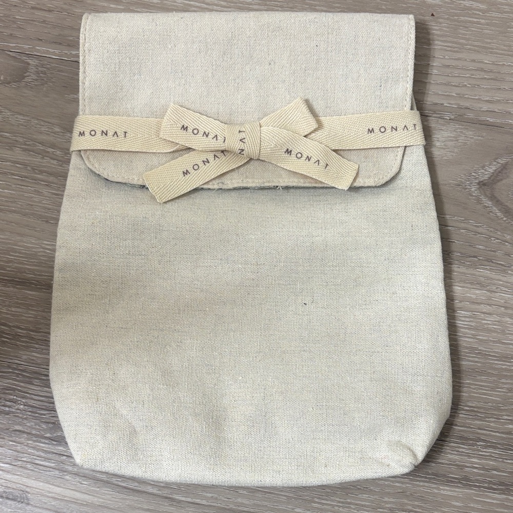 ❇️SALE❇️MONAT Natural Canvas Cosmetic Pouch - Cream